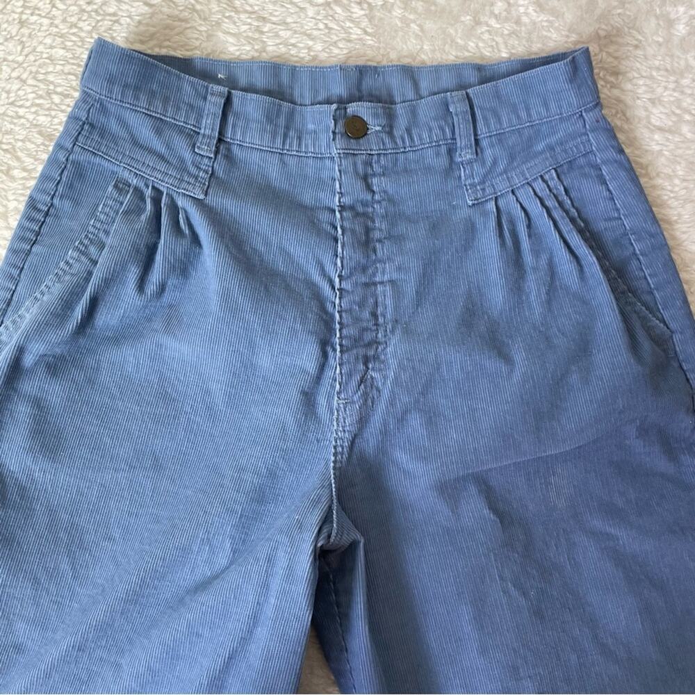River Trader Y2K High Rise Pleated Tapered Corduroy Pants Blue Slouchy Normcore - Picture 11 of 16